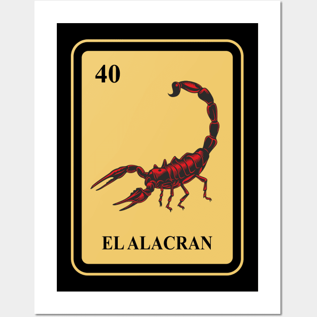 Mexican La Alacran lottery traditional Scorpion Wall Art by FunnyphskStore